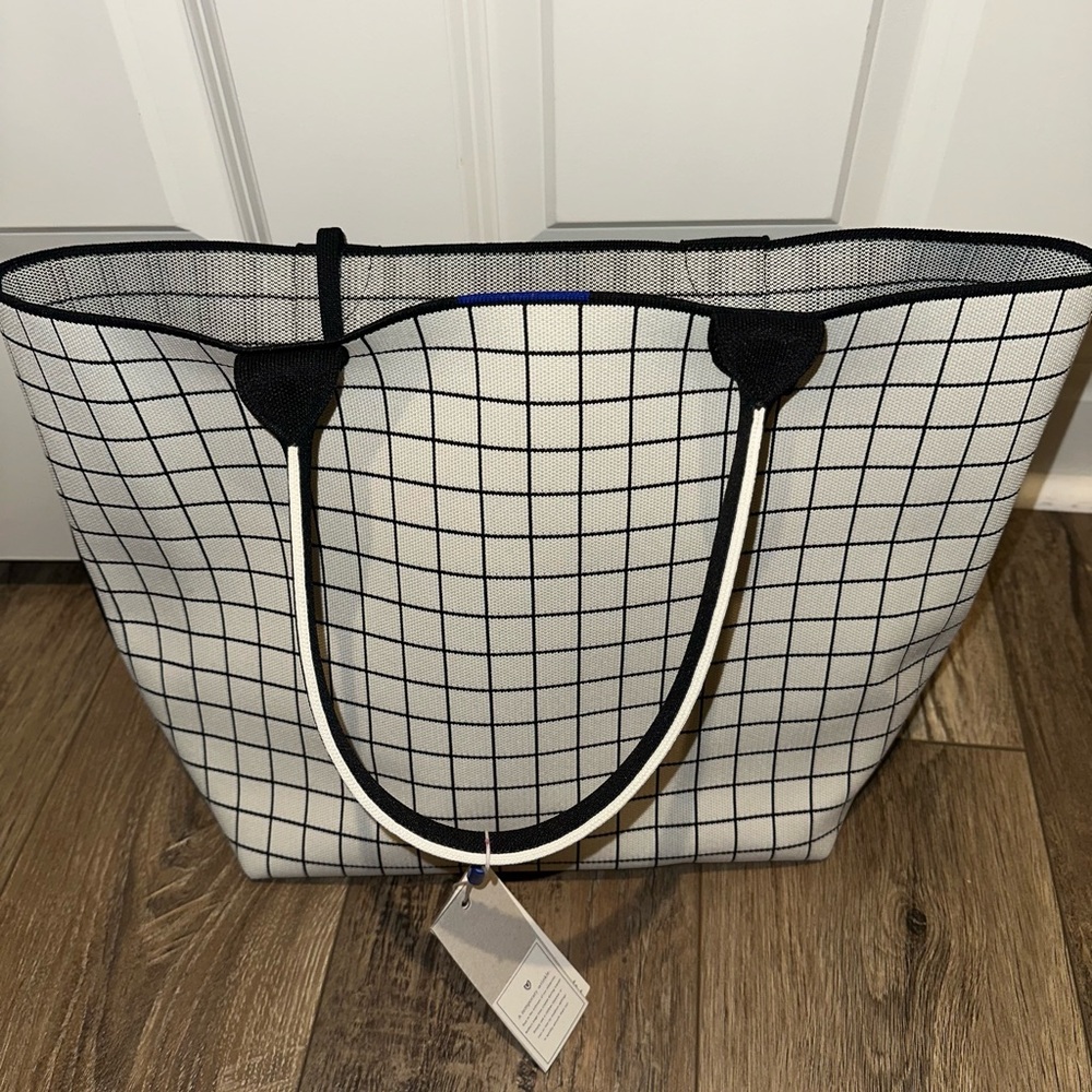 Rothy’s The Lightweight Tote in Windowpane Black & White Checkered